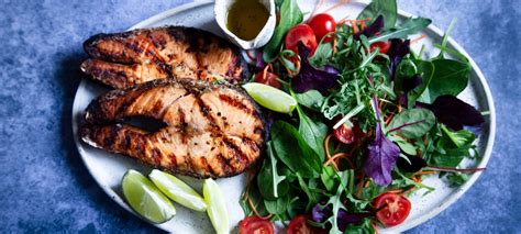 grilled-salmon-with-fresh-salad-grilled-corn image