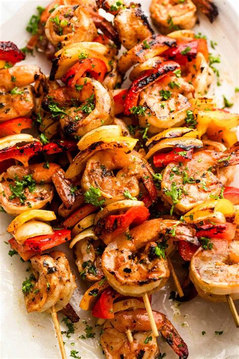 marinated-grilled-shrimp-kabobs-recipe-diethood image