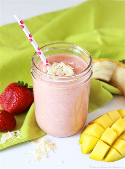 strawberry-banana-mango-coconut-smoothie image