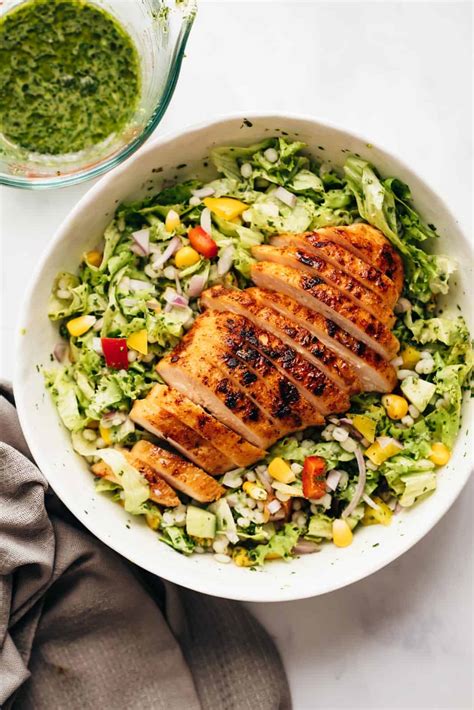 barley-chicken-salad-with-herb-vinaigrette-my-food-story image