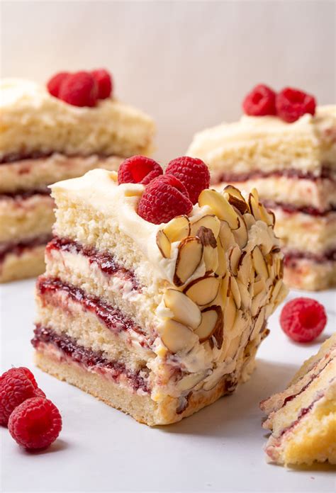 white-chocolate-almond-raspberry-cake image