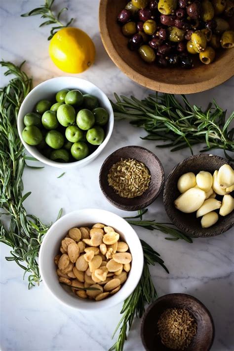 warm-marinated-olives-with-lemon-zest-rosemary image