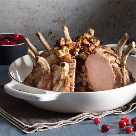 pork-crown-roast-with-cranberry-stuffing-southern image