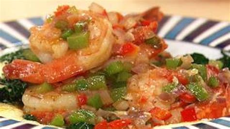 confetti-shrimp-with-greens-grits-recipe-rachael image