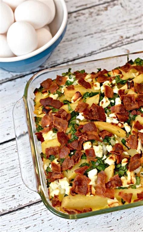 bacon-spinach-and-feta-breakfast-casserole image