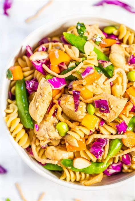 easy-asian-pasta-salad-with-chicken-averie-cooks image
