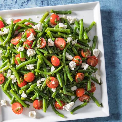 green-bean-salad-with-cherry-tomatoes-and-feta image