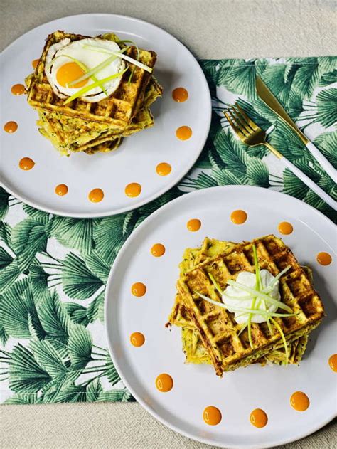 zucchini-and-cheddar-waffles-food-and-wine image