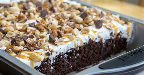 10-best-snickers-cake-recipes-yummly image