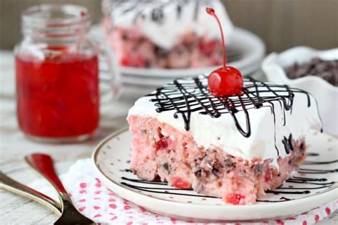 cherry-chocolate-chip-poke-cake-recipe-food-fanatic image