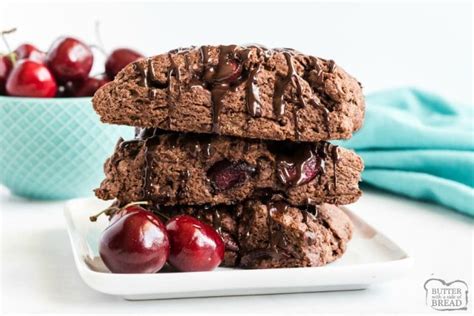 cherry-chocolate-scones-butter-with-a-side-of-bread image