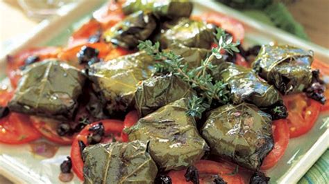 goat-cheese-in-grape-leaves-with-tomato-and-olive-salad-bon image
