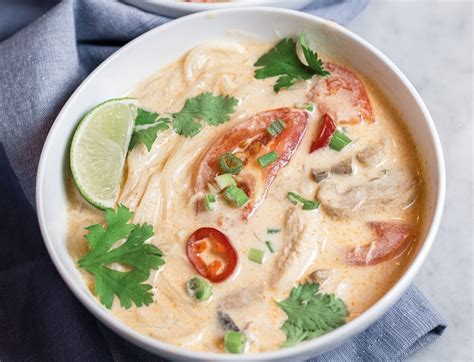 thai-coconut-chicken-soup-tom-kha-gai-with-rice image