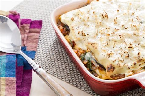 moussaka-style-lasagna-with-eggplant-spinach image