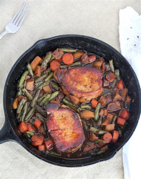 skillet-pork-chops-with-vegetables-southern-food image