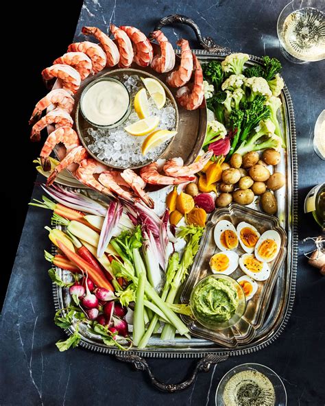 shrimp-and-crudite-platter-with-two-sauces image
