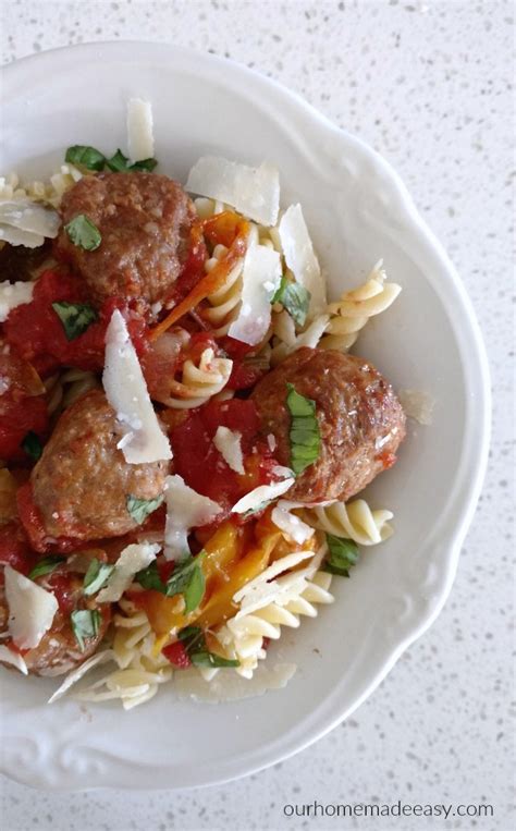 easy-slow-cooker-italian-meatballs-peppers image