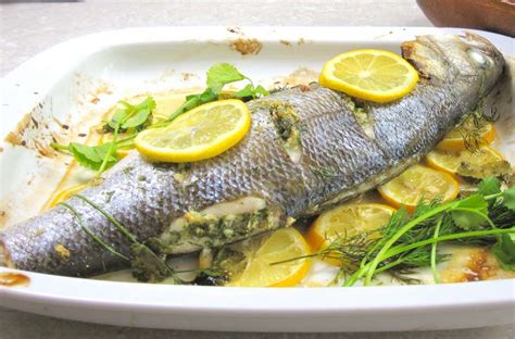 whole-roasted-sea-bass-recipe-cuisine-fiend image