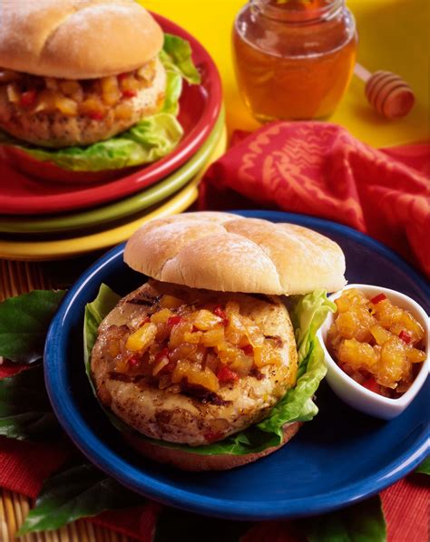 caribbean-turkey-burgers-with-honey-pineapple-chutney image
