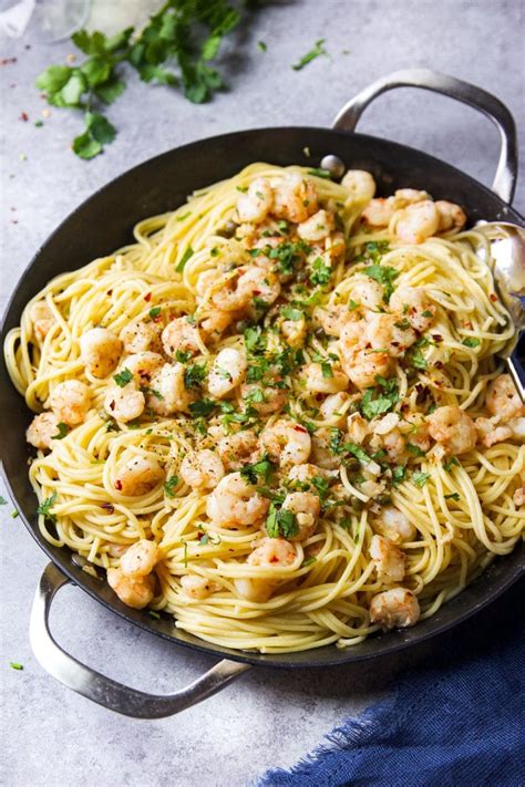 shrimp-scampi-pasta-with-wine-garden-in-the-kitchen image
