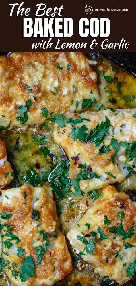 baked-cod-recipe-with-lemon-and-garlic-the-mediterranean-dish image