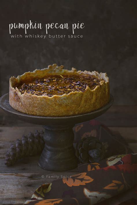 pumpkin-pecan-pie-with-whiskey-butter-sauce-family image