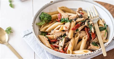 chicken-penne-pasta-with-sundried-tomatoes-sugar-salt image