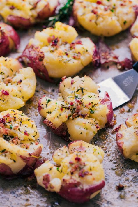 herb-garlic-butter-smashed-potatoes-the-food-cafe image