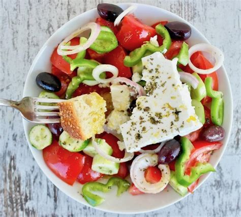 the-best-authentic-greek-salad-horiatiki-olive-tomato image