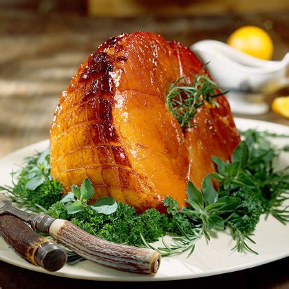 baked-ham-with-bourbon-glaze-recipe-myrecipes image