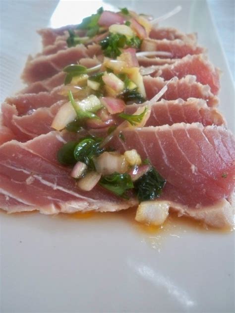 seared-yellowfin-tuna-with-ginger-sesame-sauce image