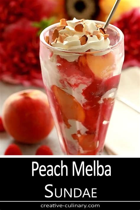 peach-melba-ice-cream-sundae-with-toasted-almonds image