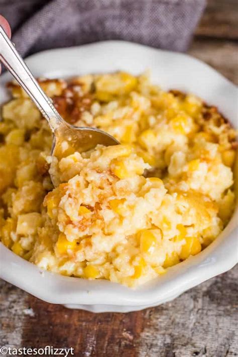 easy-corn-pudding-recipe-homemade-creamy-corn-casserole image