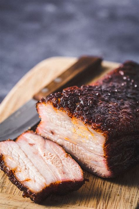 sweet-and-slightly-spicy-smoked-pork-belly-recipe-salt image