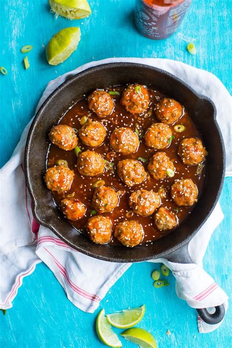 honey-sriracha-turkey-meatballs-a-saucy-kitchen image