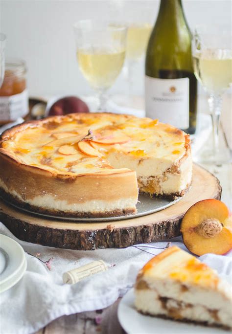 peach-swirl-cheesecake-with-pecan-graham-cracker image