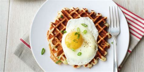 best-bacon-cheddar-waffles-recipe-how-to-make-bacon image