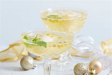 lychee-mint-and-passionfruit-champagne-cocktail image