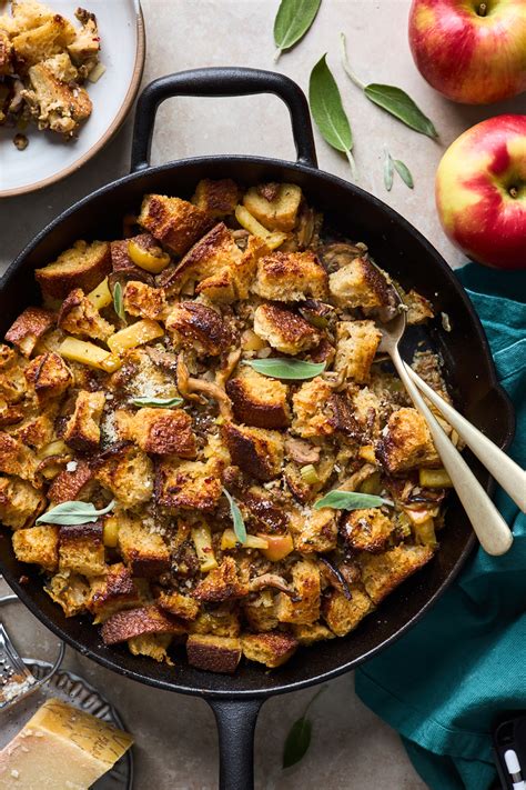 skillet-stuffing-with-sausage-sage-and-apples-olive image