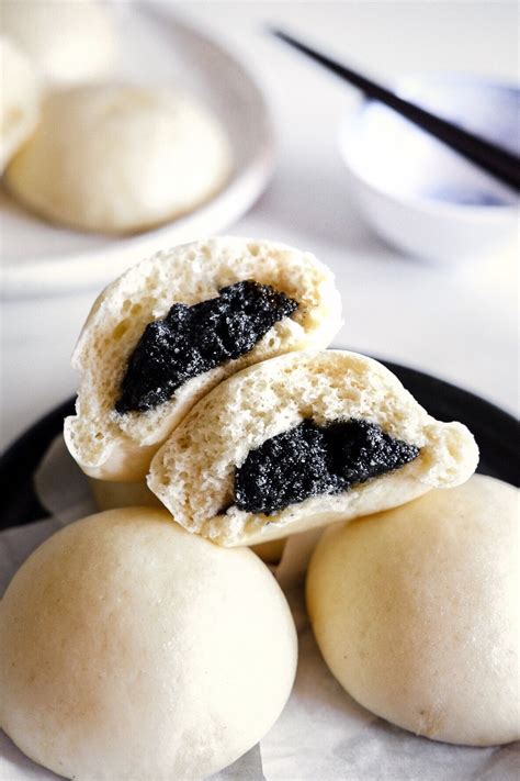 black-sesame-steamed-buns-one-happy-bite image