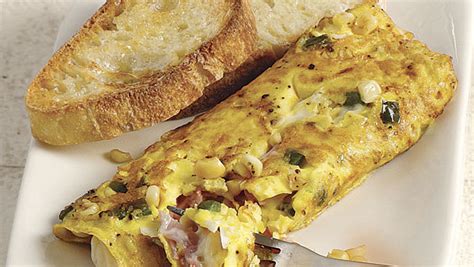 corn-green-pepper-ham-and-cheese-omelet image