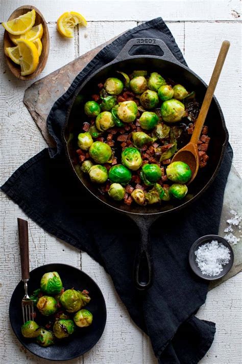 skillet-brussels-sprouts-with-chorizo-healthy-seasonal image