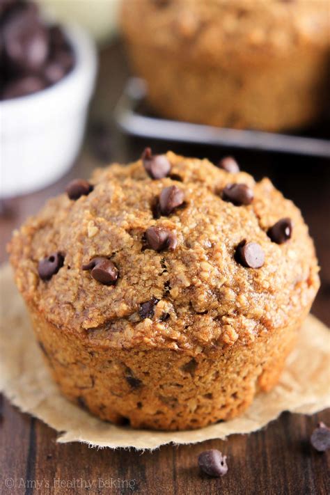 healthy-chocolate-chip-banana-bran-muffins image