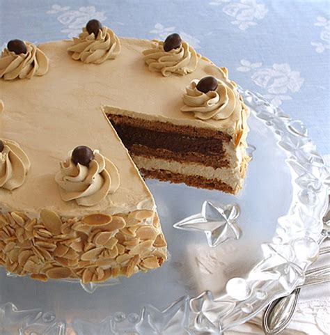 hazelnut-almond-mocha-dacquoise-meringue-cake image