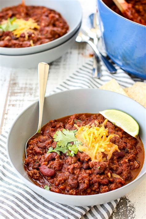 easy-two-bean-beef-chili-lisas-dinnertimed-dish image