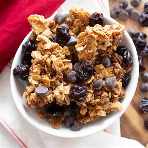 easy-healthy-granola-recipe-with-cherries-chocolate image