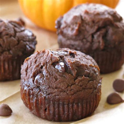 healthy-chocolate-pumpkin-muffins-the-dinner-mom image