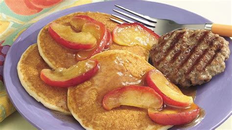 sausage-with-apple-topped-pancakes image