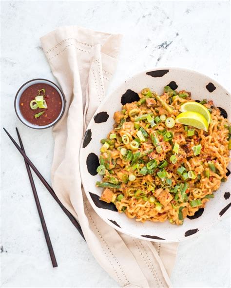 spicy-peanut-noodles-with-crispy-tofu-and-green-beans image