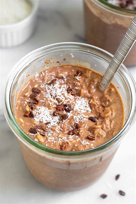 easy-creamy-chocolate-coconut-overnight-oats-eat image
